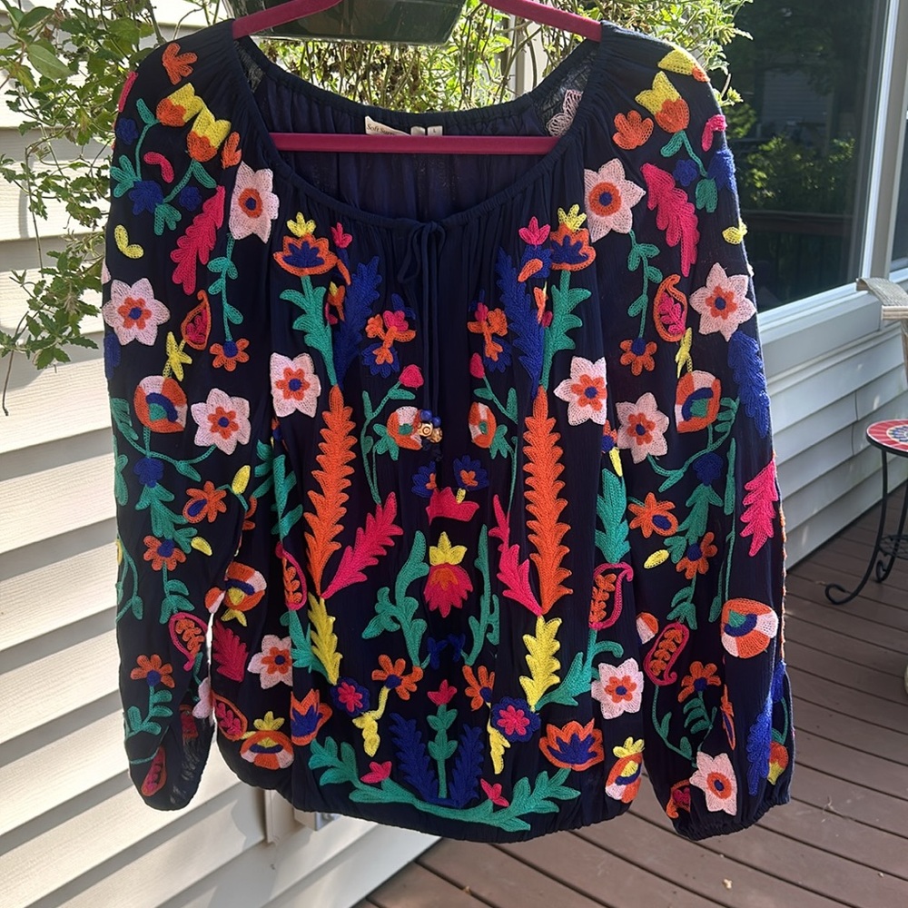 Soft Surroundings - Colorful Embroidered Top - Large